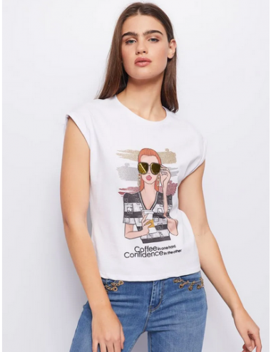 camiseta blanca cofee...