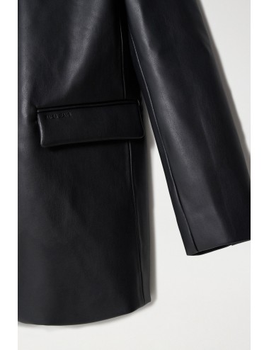 Blazer black faux leather...