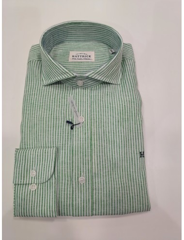 Camisa de lino rayas verdes...