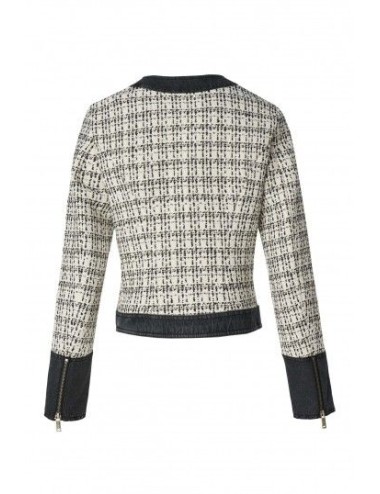 Chaqueta de tweed con denim...