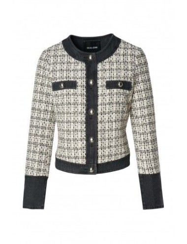 Chaqueta de tweed con denim...