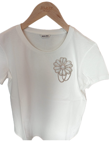 Camiseta blanco roto con...