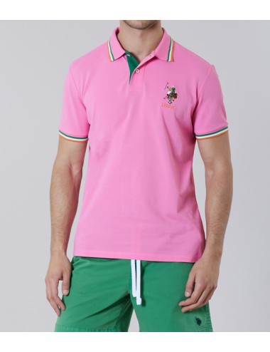 Polo blak rosa con raya en...