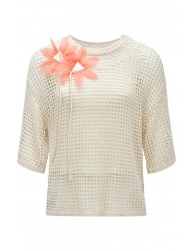 Tunica beige  de ganchillo...