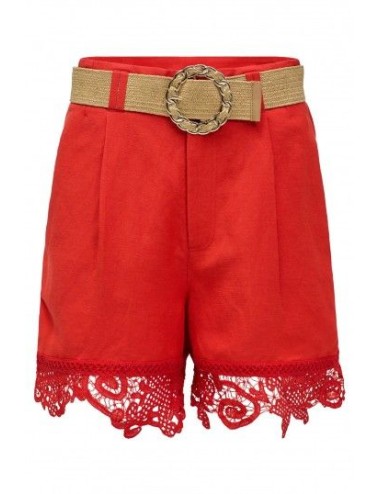 Pantalon rojo de lino con...