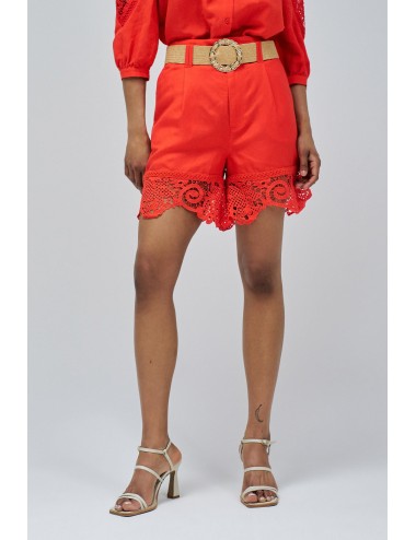 Pantalon rojo de lino con...