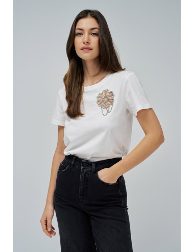 Camiseta blanco roto con...