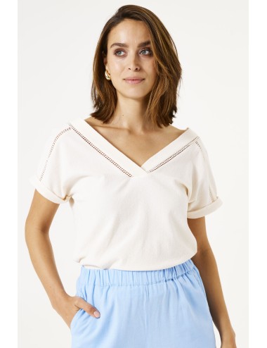 Camiseta blanca pico con...