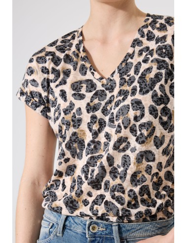 Camiseta pico print almond...