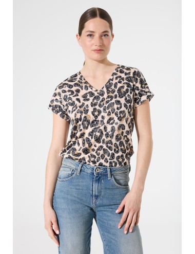 Camiseta pico print almond...