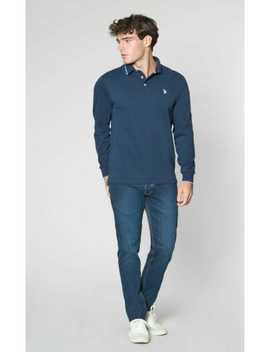 Polo manga larga Lyle azul...