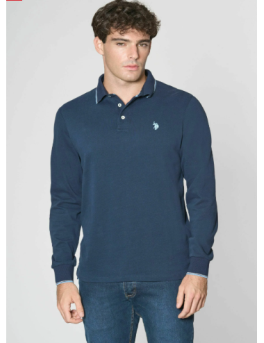 Polo manga larga Lyle azul...