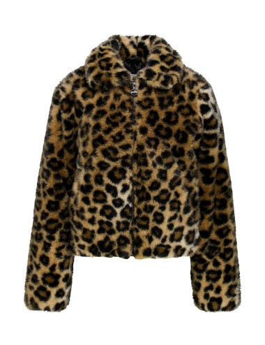 Abrigo de pelo animal print...