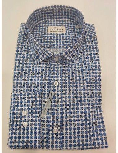 Camisa con microdibujo azul...