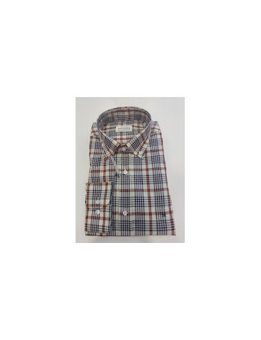 camisa de cuadros granates...