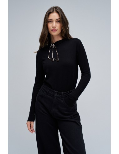 Jersey de punto negro con...