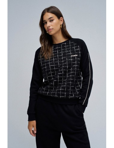 Sudadera negra de tweed...
