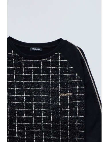 Sudadera negra de tweed...